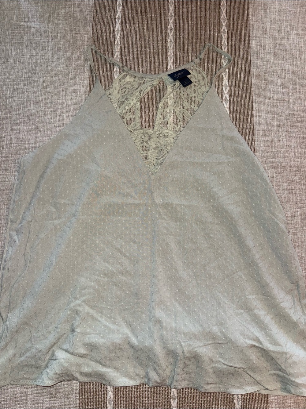 Daytrip Sage Green Lace-Back Camisole